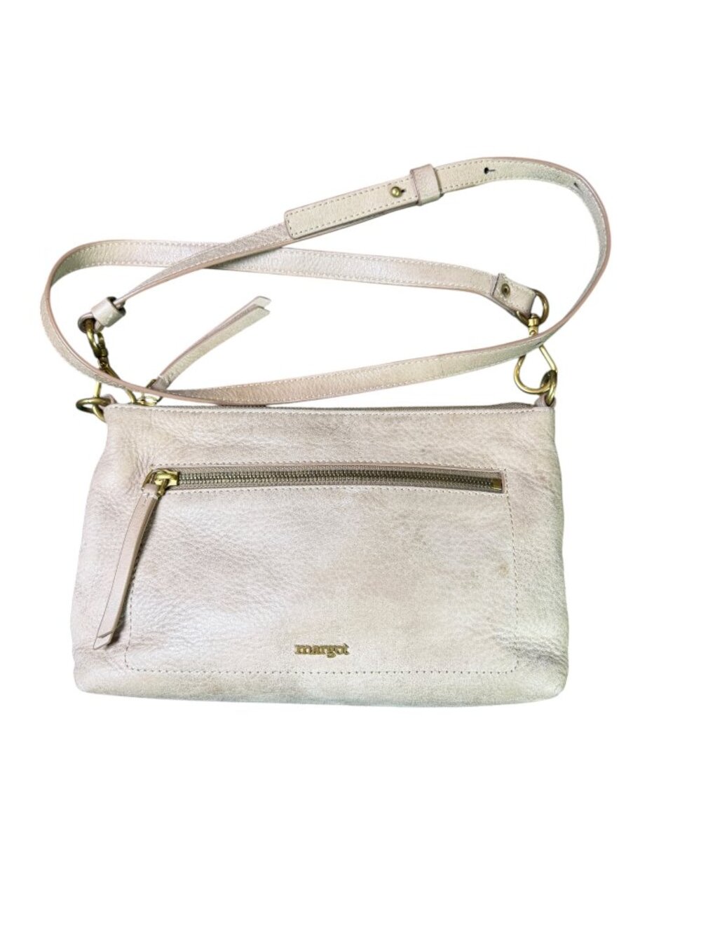 Margot New York Bone Genuine Leather Crossbody Bag Adjustable Shoulder Purse